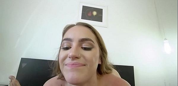  Kenzie teases her stepbro with a hot video playing with herself before sucking off his cock!